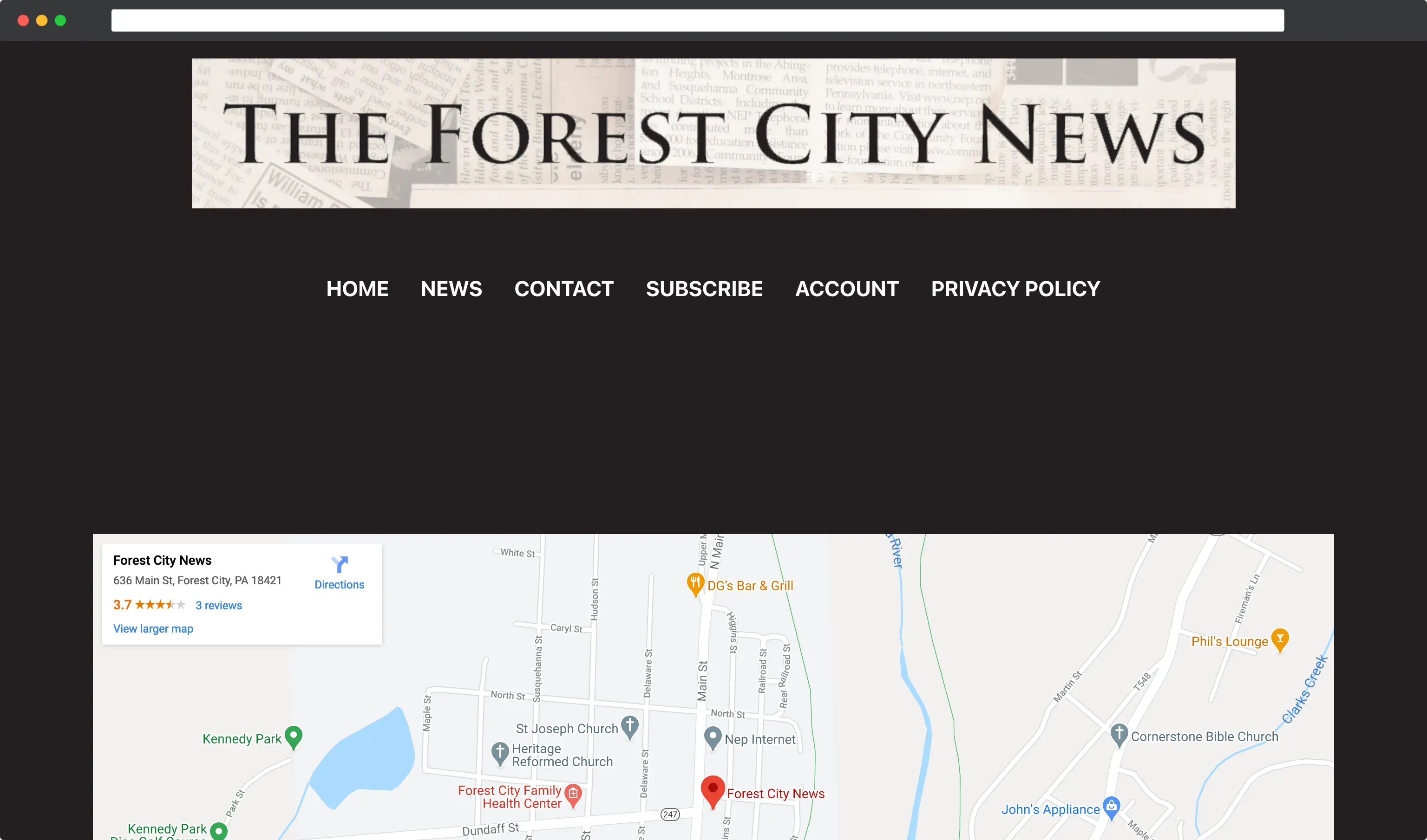 Picture of The Forest City News Website